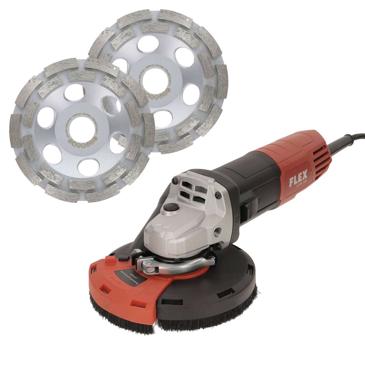 TANBURO Betonfräse Set – Flex Winkelschleifer Mit Staubabsaugung + 2 Diamantschleiftöpfe 125 Mm